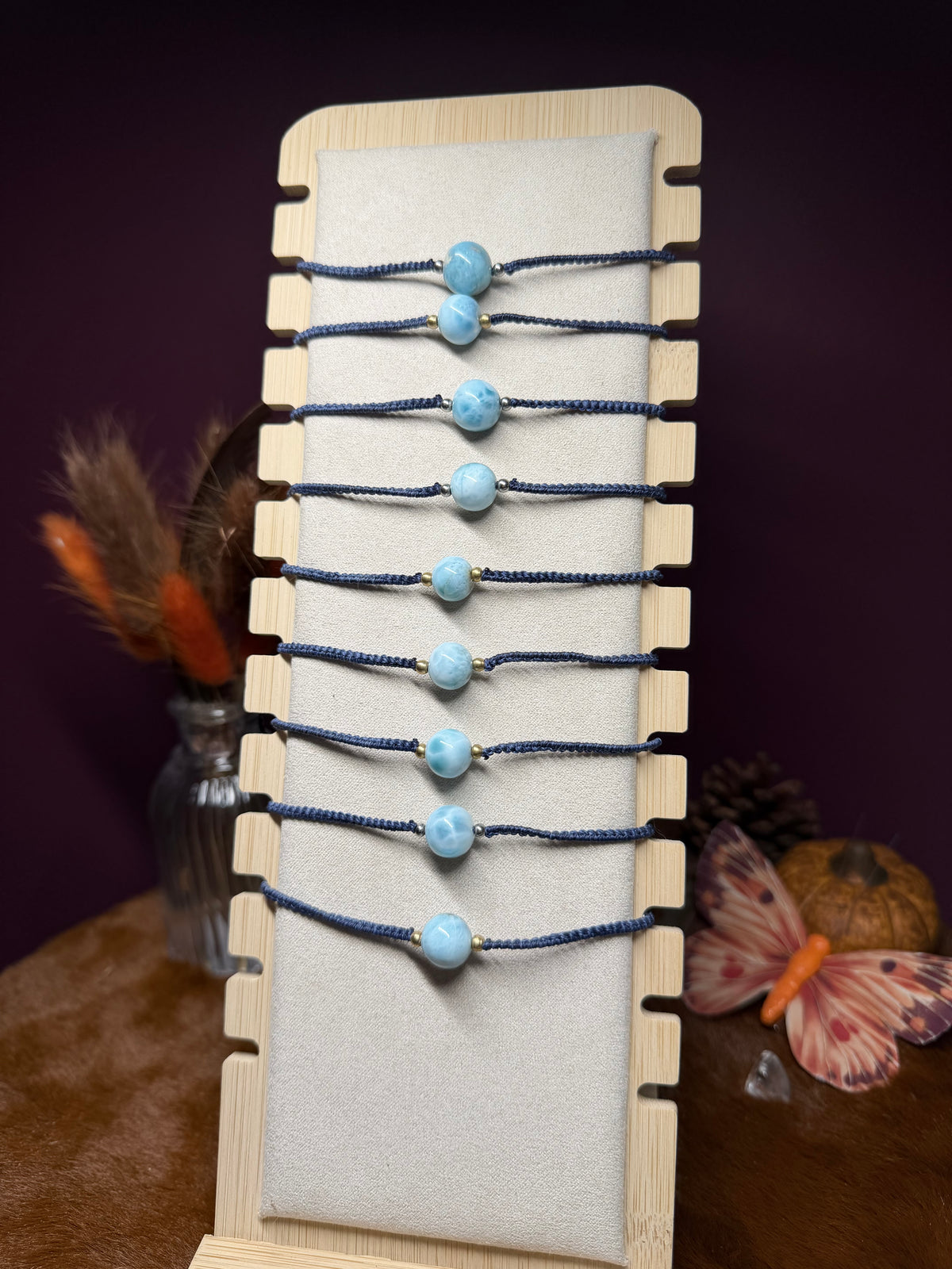 Bracelet fin en Larimar au choix