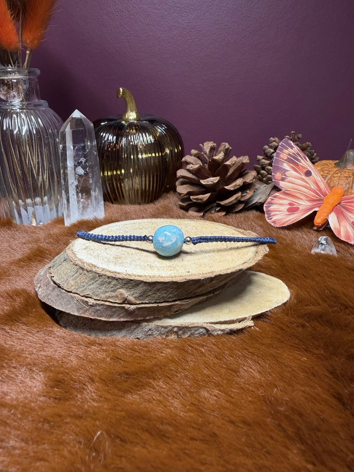 Bracelet fin en Larimar au choix