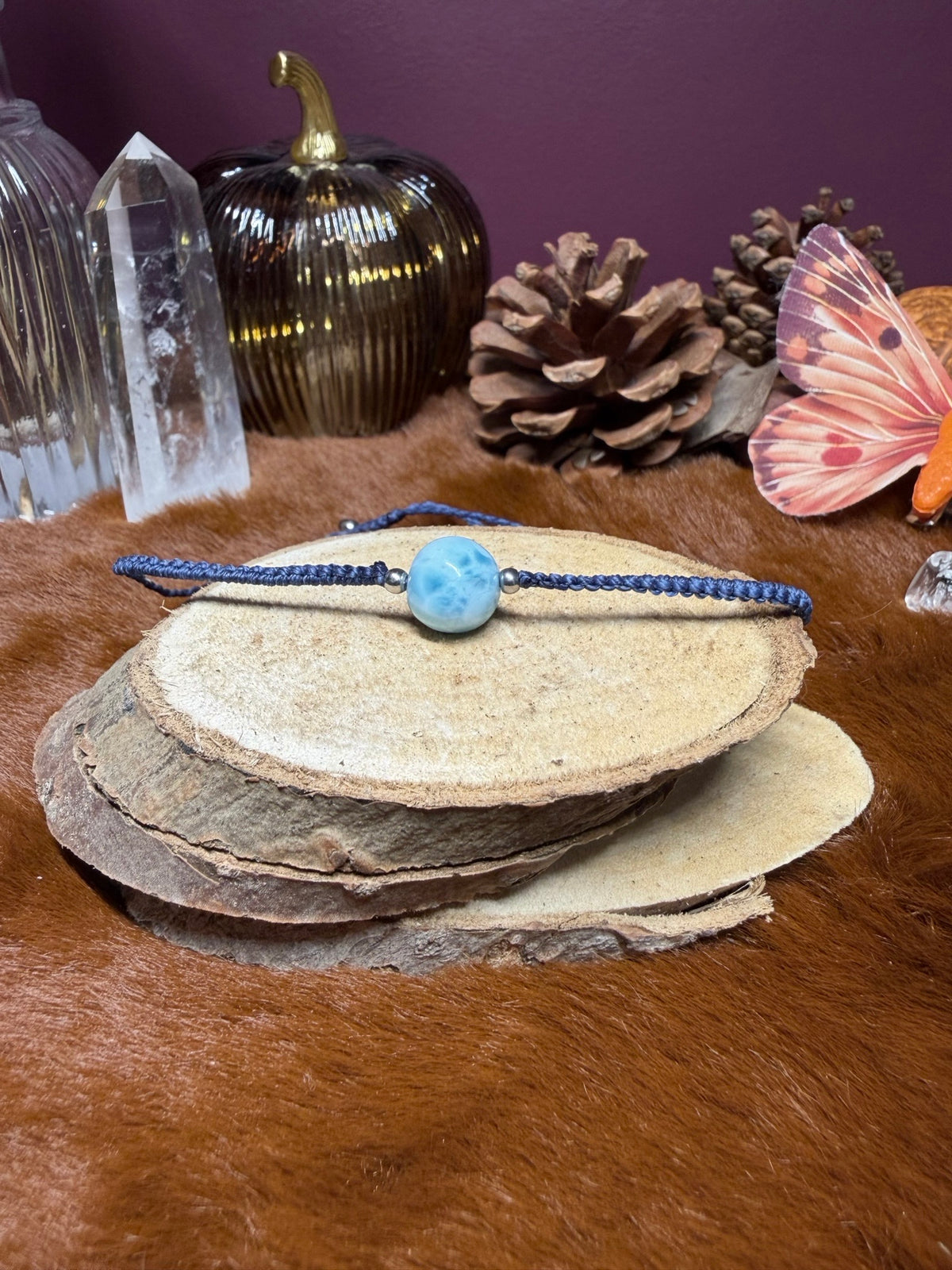 Bracelet fin en Larimar au choix