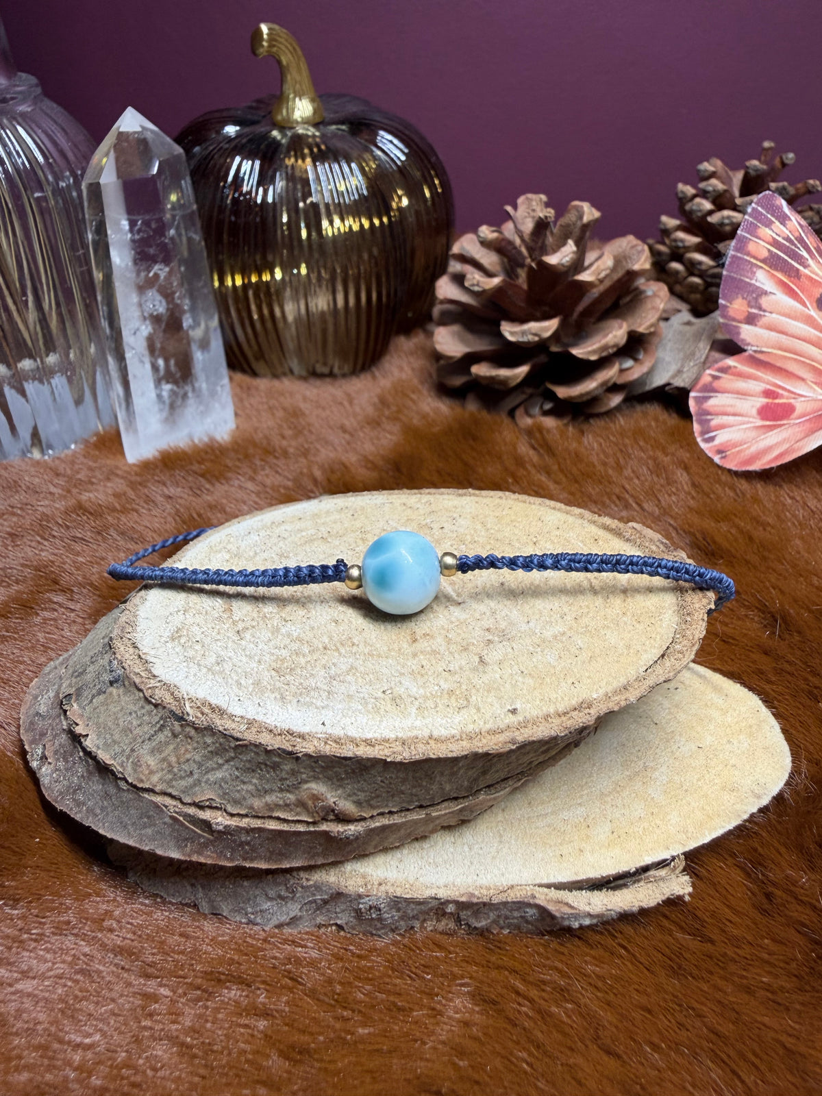 Bracelet fin en Larimar au choix