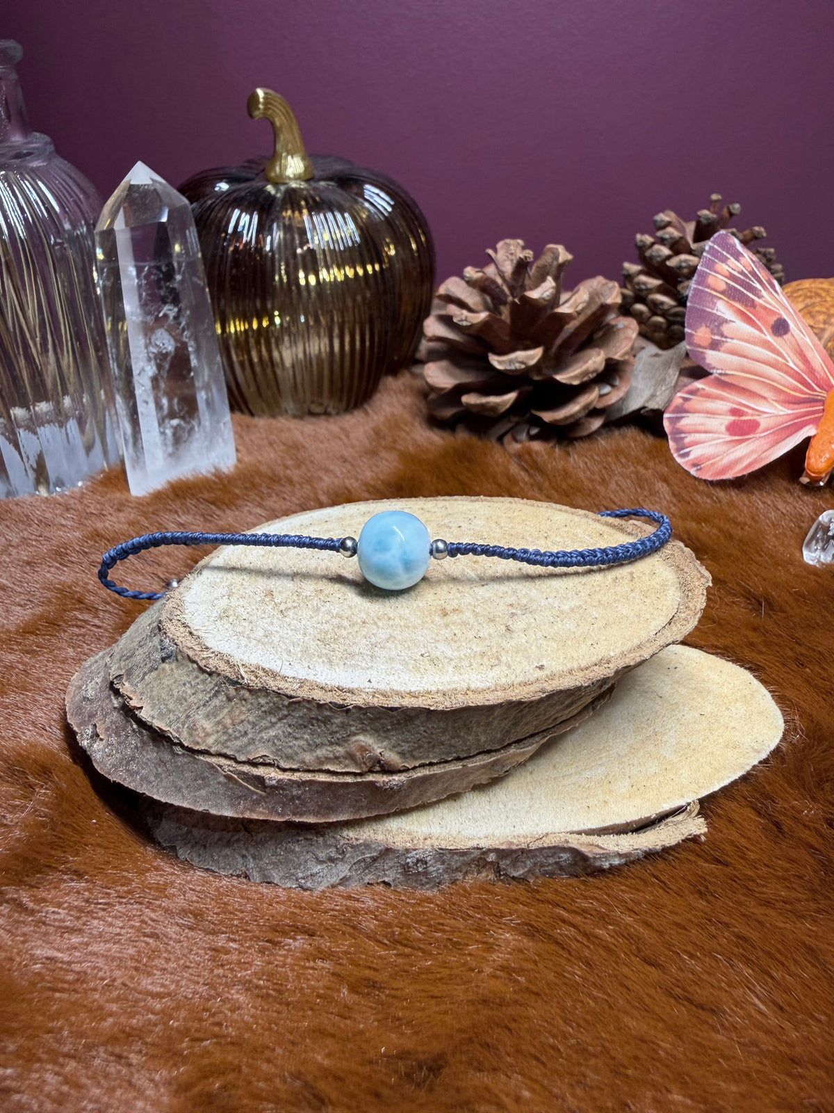 Bracelet fin en Larimar au choix