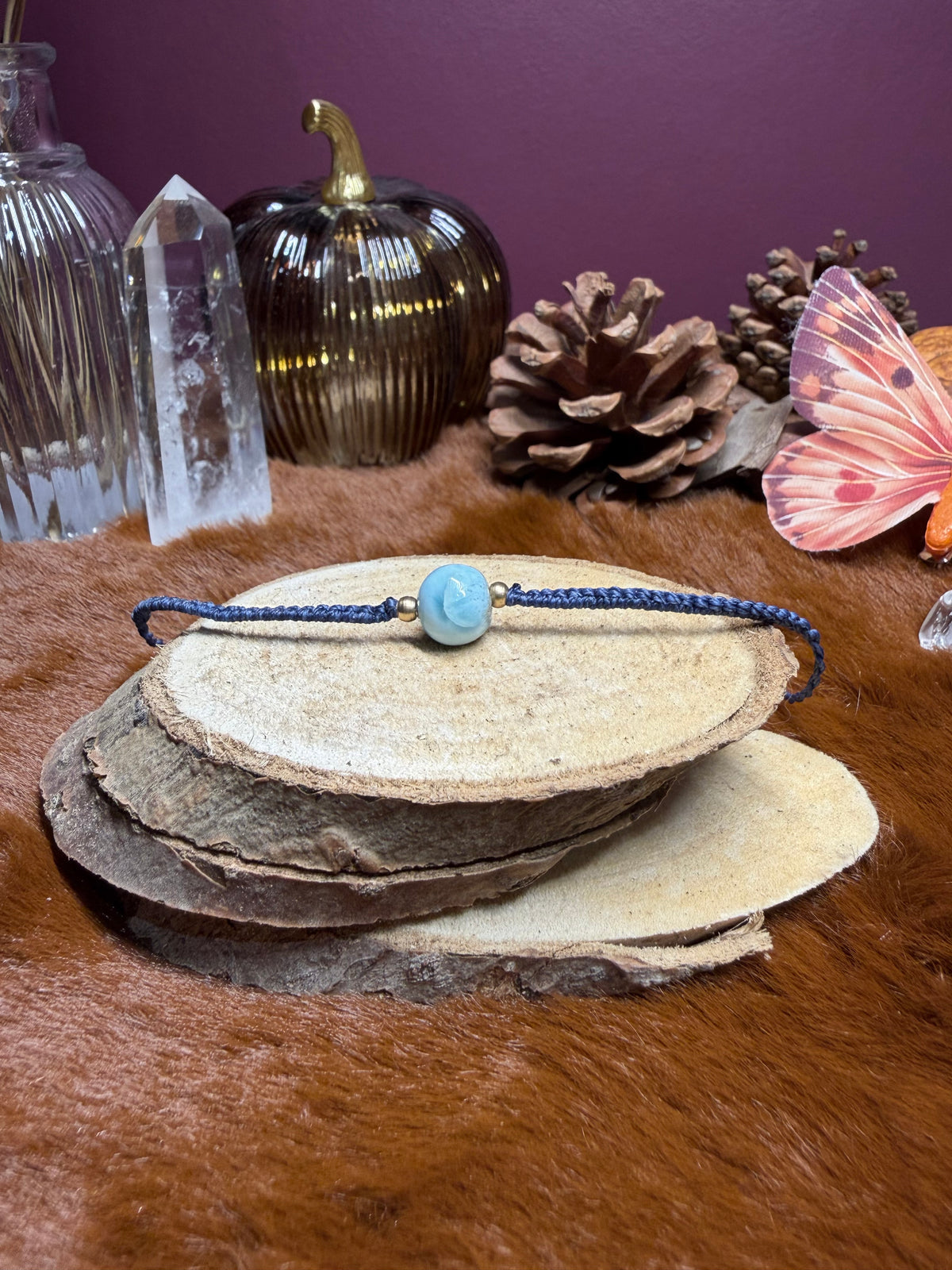 Bracelet fin en Larimar au choix