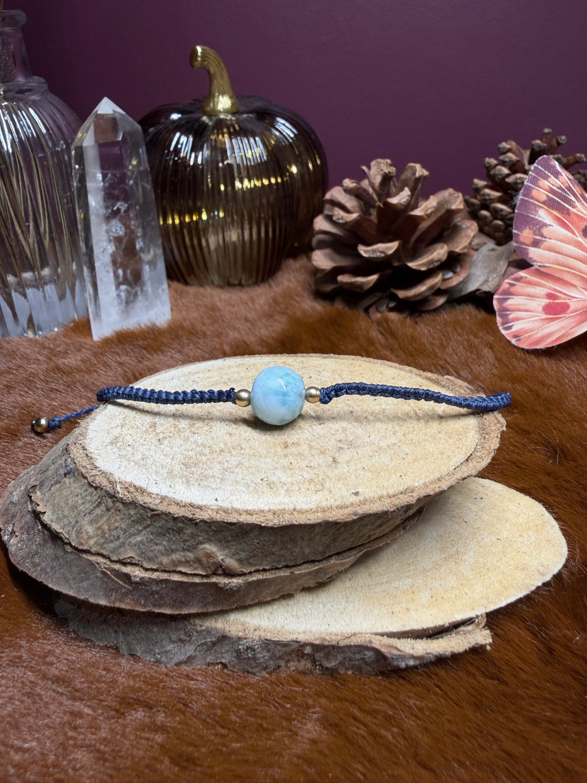Bracelet fin en Larimar au choix