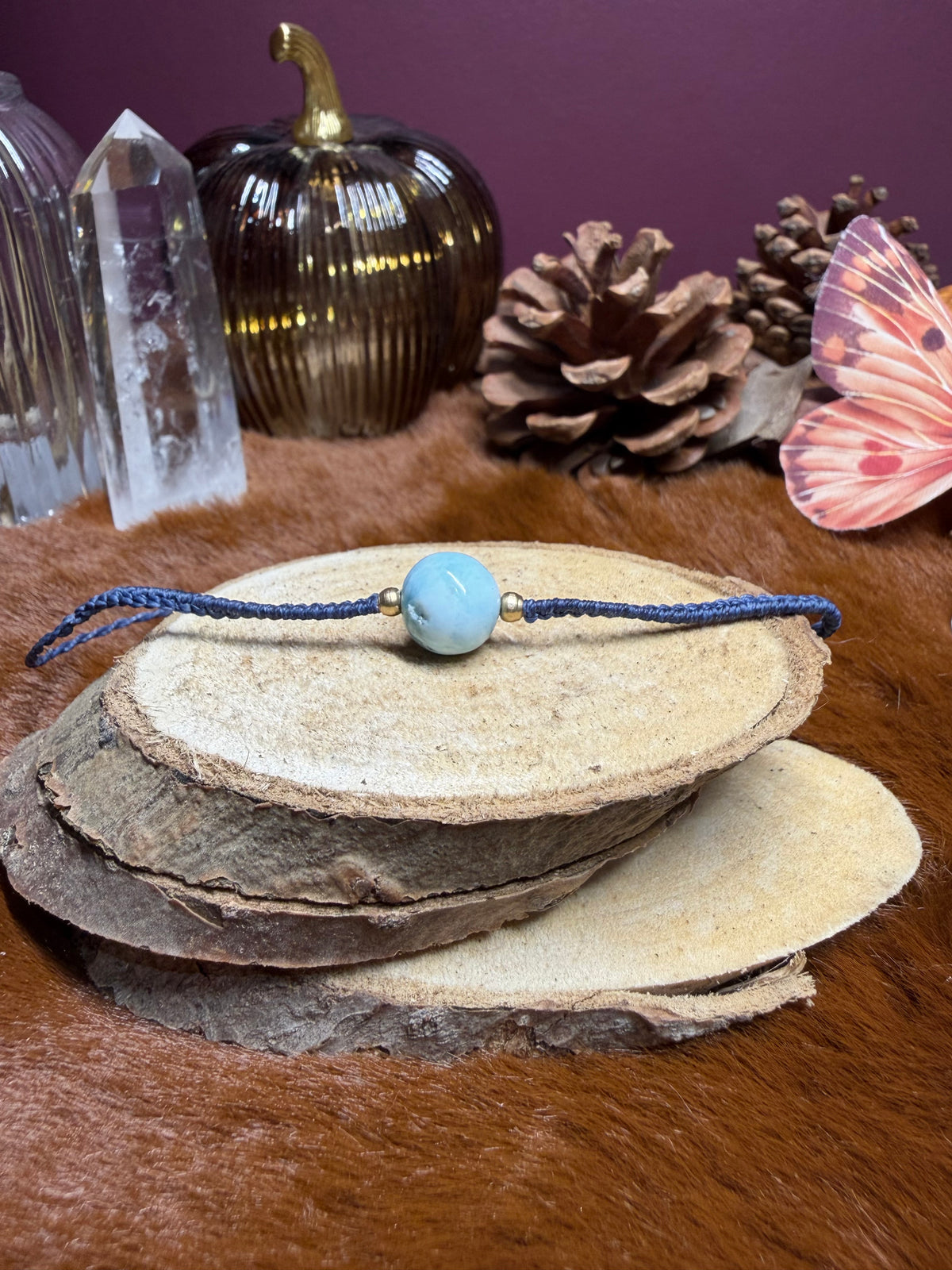 Bracelet fin en Larimar au choix