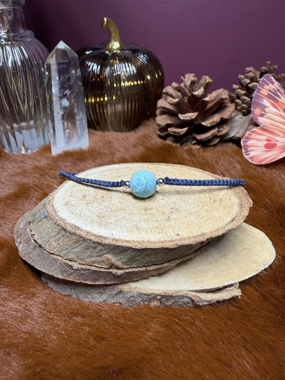 Bracelet fin en Larimar au choix