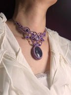 Collier « Flora » — Lépidolite