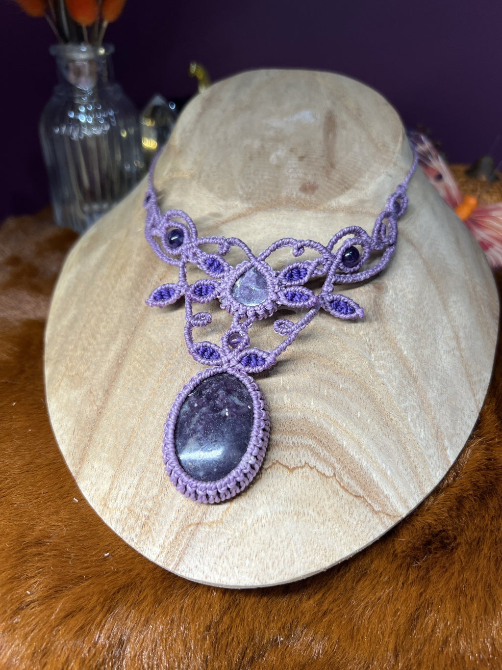 Collier « Flora » — Lépidolite