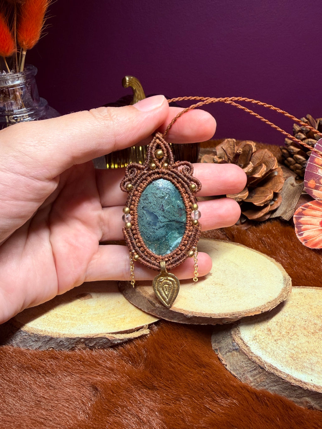 Talisman en Agate mousse Hindi
